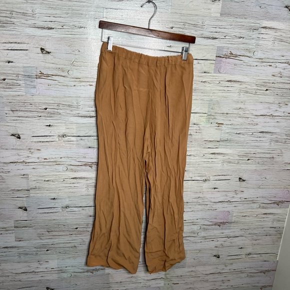 Aritzia Wilfred Marsolais Wide Leg Tan Brown Pants Crop size small - Picture 8 of 10
